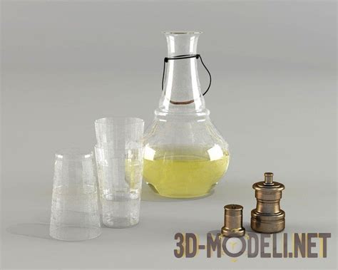 3D модель – Графин и стаканы