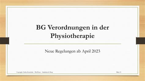 Einleitung Bg Verordnungen In Der Physiotherapie Bgvpt Modul