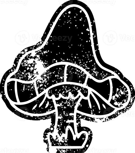 Grunge Icon Drawing Of A Single Mushroom 44289563 Png