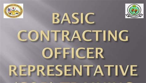 Basic Contracting Officer Representative Cor Training