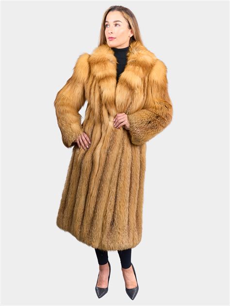 Red Fox Fur Coat Womens Small Estate Furs