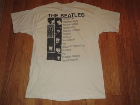 Vtg 1990 The Beatles Rubber Soul T Shirt Classic Rock Graphic Off