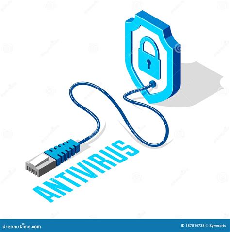 Electronic Data Protection And Cyber Security Vector Isometric