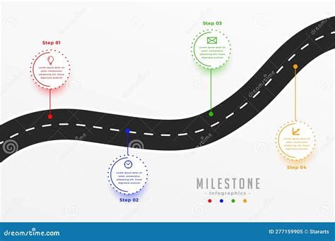 Roadmap Template With Red Map Pins Signs Delivery Journey Travel