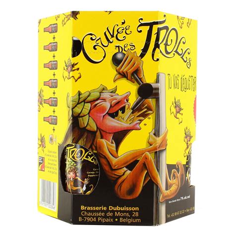 Cuvée des Trolls Bières blonde 7 Coffret 6x25cl 1 verre houra fr