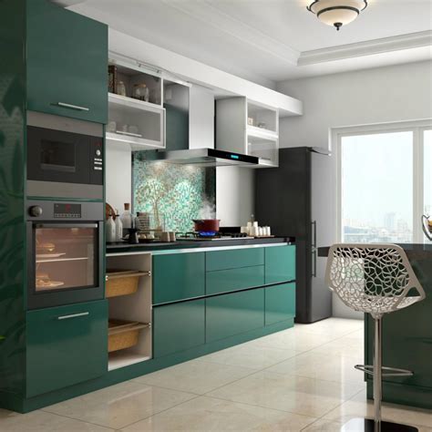 Model Kitchen Set HPL Hijau Tua Interior Design Kitchen Kitchen