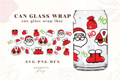 Santa Claus Can Glass Wraps Svg Graphic By Udshopthdesign · Creative