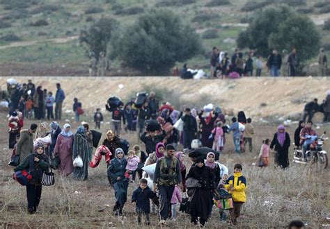 Conflicto En Siria Refugiados Sirios De La Guerra En Alepo A La