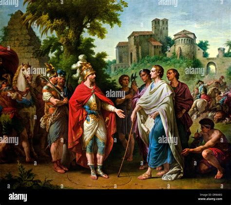 Popilius Ambassador Of Antiochus Iv Epiphanes Stop The Course Of Its