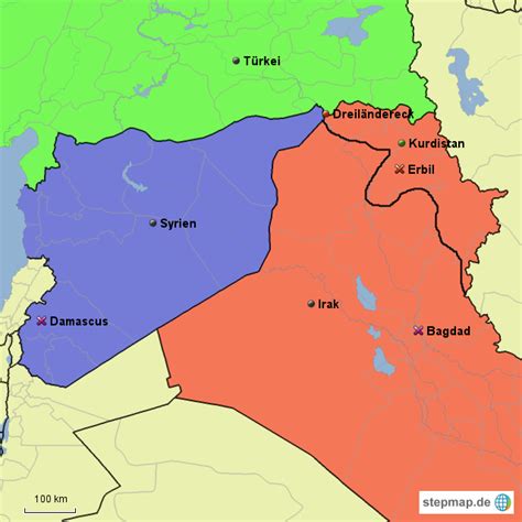 StepMap Kurdistan Landkarte für Asien