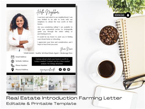 Real Estate Introduction Letter Real Estate Flyer Marketing Etsy