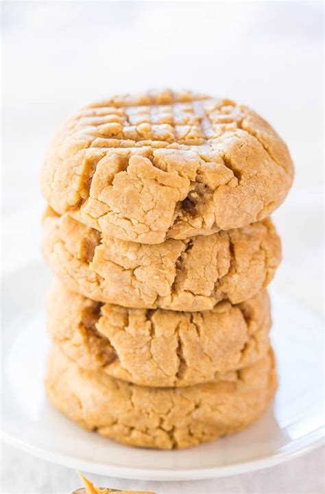 Soft And Chewy 4 Ingredient Peanut Butter Cookies Averie Cooks