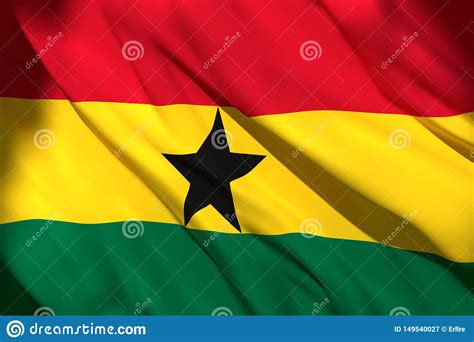 El Agitar De La Bandera De Rep blica De Ghana Stock de ilustración