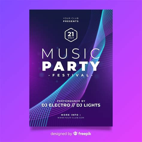 Plantilla de póster abstracto de música electrónica Vector Gratis