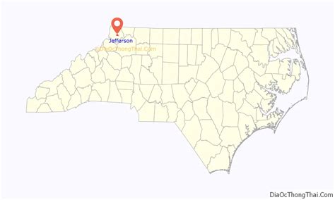 Map of Jefferson town, North Carolina - Thong Thai Real