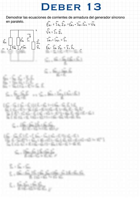 SOLUTION Ecuaciones De Generador S Ncrono En Paralelo Studypool