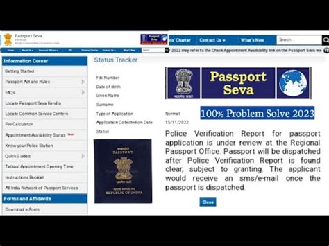 Police Verification Report For Passport Application Passport Under