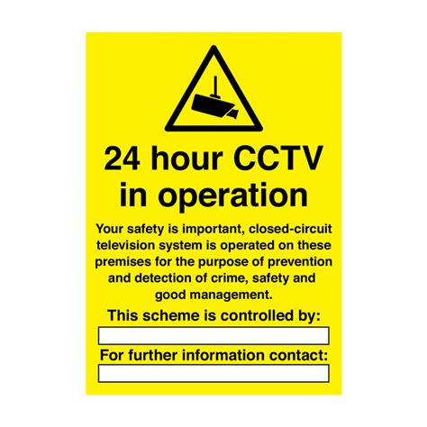 24 Hour CCTV In Operation Write On Sign