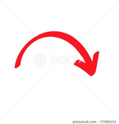 Red Curved Arrow Sign Symbol And Icon Pixta