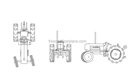 Farm Equipment Tractor CAD Drawings