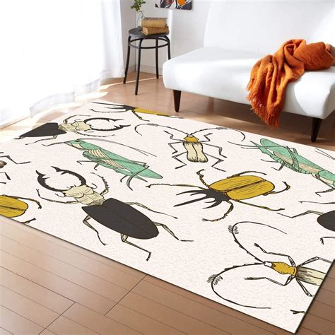 Amazon Winged Insects Mantis Beetles Area Runner Rug Carpet X