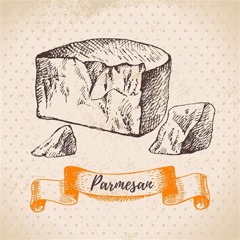 Premium Vector Hand Drawn Sketch Parmesan Cheese Background Vector