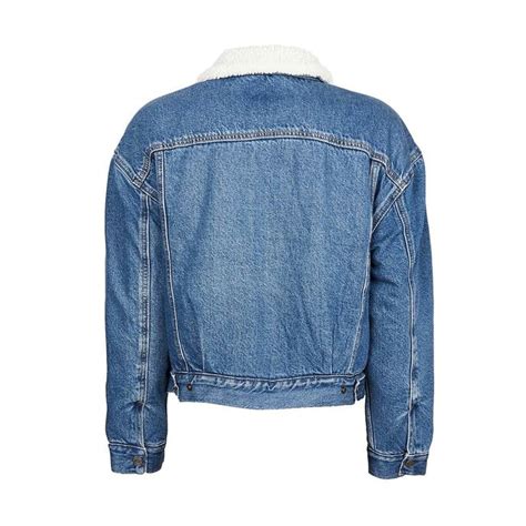 Levis New Heritage Sherpa Denim Jacket Woman Medium Denim Mascheroni Store