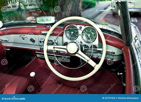 Old retro car interior editorial photography. Image of transport - 22751922