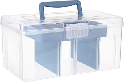 Ignpion Clear Craft Stackable Storage Box With Storage Tray Plastic 7