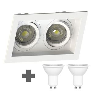 Spot Duplo Embutir Quadrado Recuado Mr Branco Led Stella W K