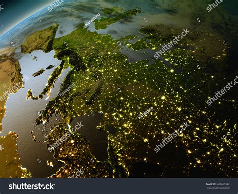 Europe Evening Earths Orbit Space 3d Stock Illustration 628748342 | Shutterstock