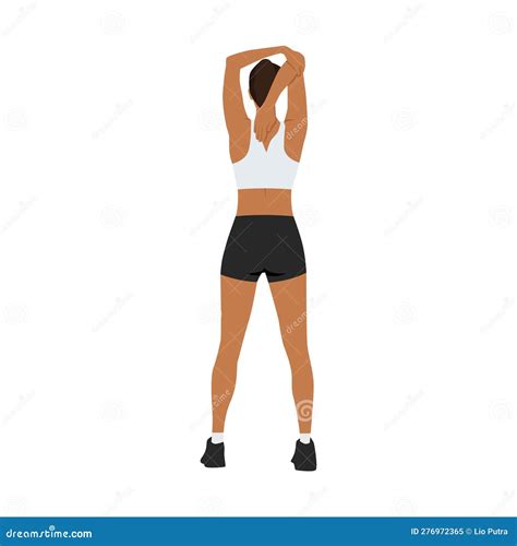 Overhead Triceps Extension Exercise Strength Workout Vector