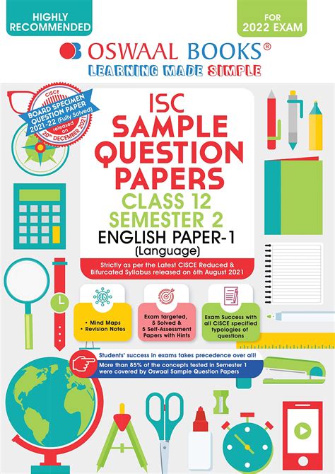 Oswaal Isc Sample Question Papers Class 12 Semester 2 English Paper 1 Language Book By Oswaal