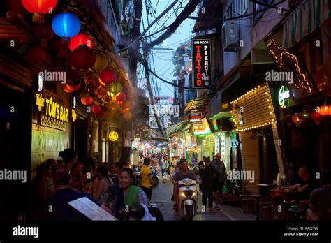 Night Shot Of Ta Hien Street In Hanoi S Old Quarter Vietnam The