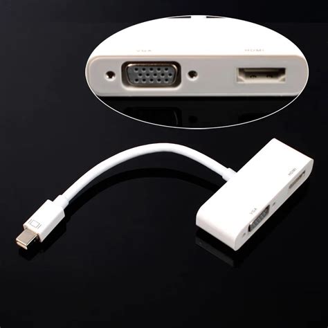 New Mini Display Port DP To HDMI VGA Adapter Cable For Apple MacBook