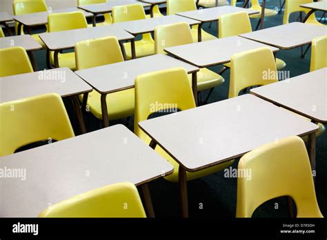 high school desks Stock Photo - Alamy