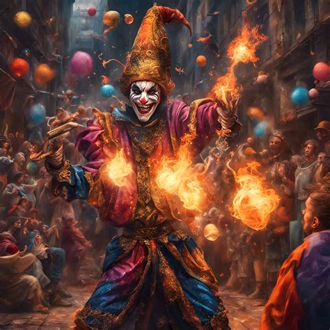 Medieval Royal Jester Preforming On The Street Ai Generated Artwork