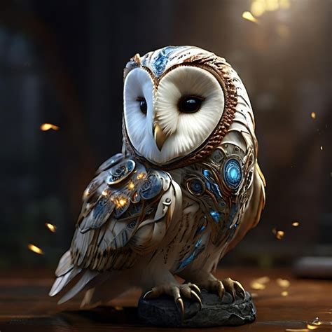 Premium Photo Hyperrealistic Barn Owl With Wind Elemental Essence