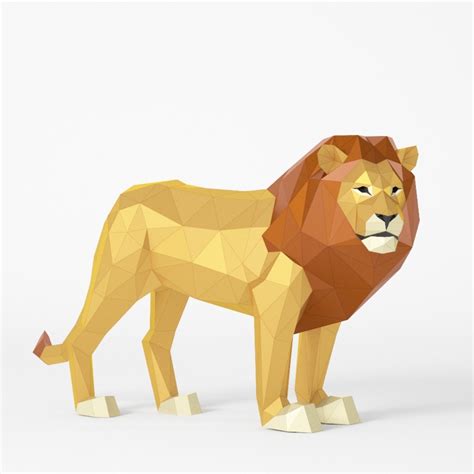 Big Lion Papercraft Pdf Assembly Template Lacrafta