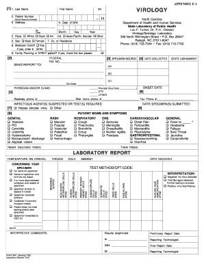 Fillable Online Epi Publichealth Nc White And Filler Virology Form Fax