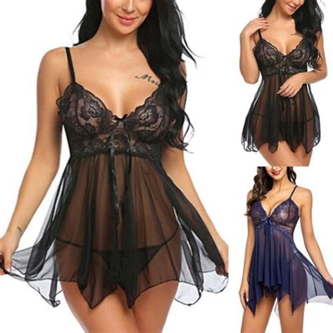 Ensemble Pyjama Bikini Dentelle Noire Sous V Tements Sexy V Tements De