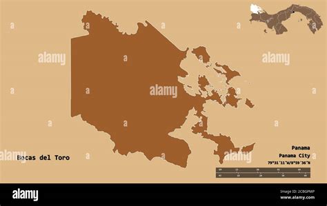 Forma de Bocas del Toro provincia de Panamá con su capital aislada