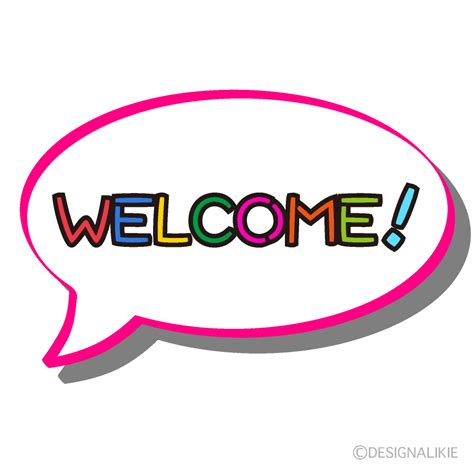 Colorful Welcome Speech Bubble Clip Art Free Png Image｜illustoon