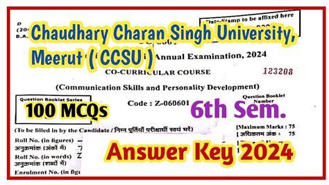 Ba Bsc Bcom Co Curricular Th Semester Ccsu Meerut Answer Key