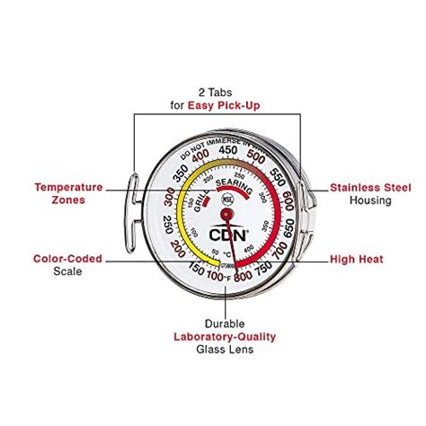 Cdn Grill Surface Thermometer Silver Grill Parts America