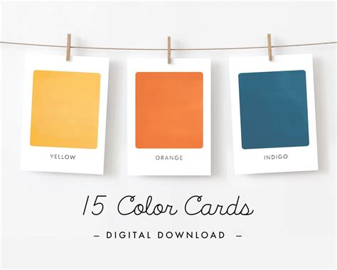 Color Cards Digital Download Printable Color Cards for Kids - Etsy