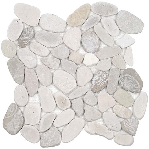 Tesoro Ocean Stones Fossil Light Color Sliced Mosaic