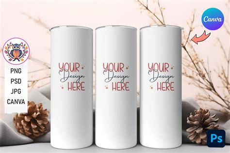 20oz Skinny Tumbler Mockup PSD Graphic By Crafty Corner Creative Fabrica