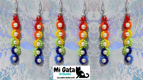 DIY Aretes en mostacillas Beaded earrings easy to do fáciles de hacer