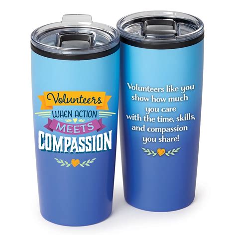 Action Meets Compassion Blue Ombre Teton Stainless Steel Tumbler 20 Oz